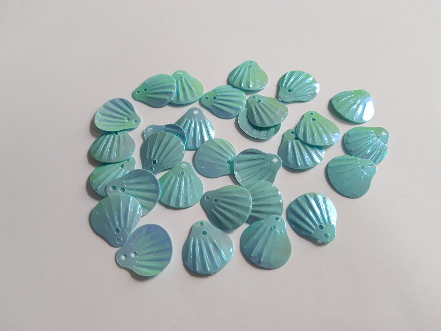 30 x AB Plated Seashell Sequins | PVC Craft Embellishments for Scrapbooking, DIY Projects, Cards & Jewelry Making