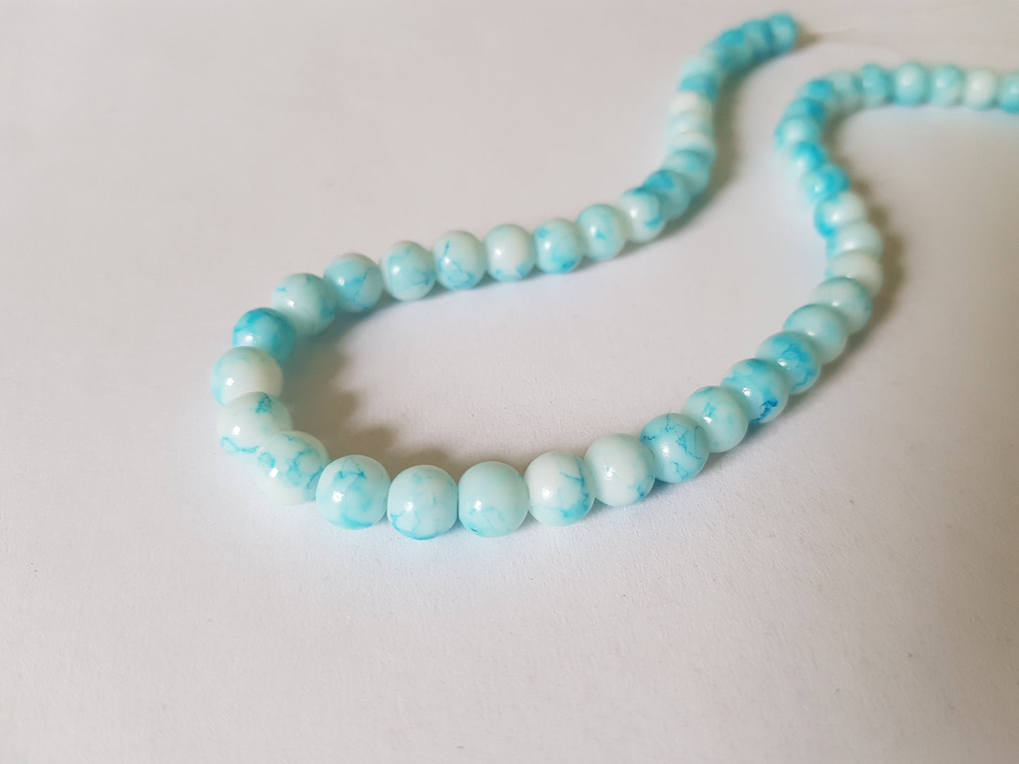 50 x 6mm Mottled Effect Glass Round Beads | Jewellery Making Beads for Bracelets, Necklaces & DIY Crafts