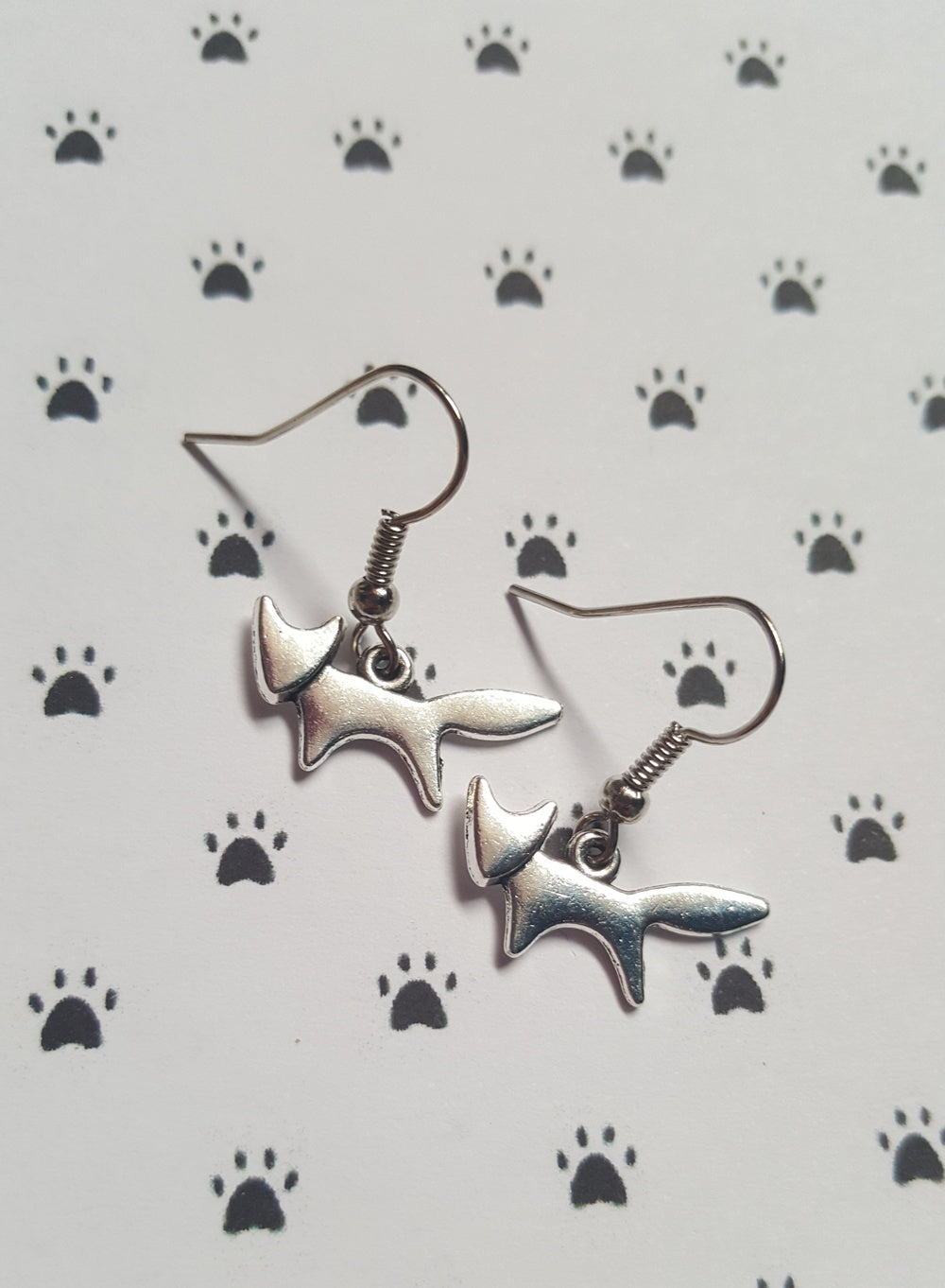 Mini Fox Earrings | Cute Silver Animal Jewelry | Tiny Dangle Earrings for Fox Lovers