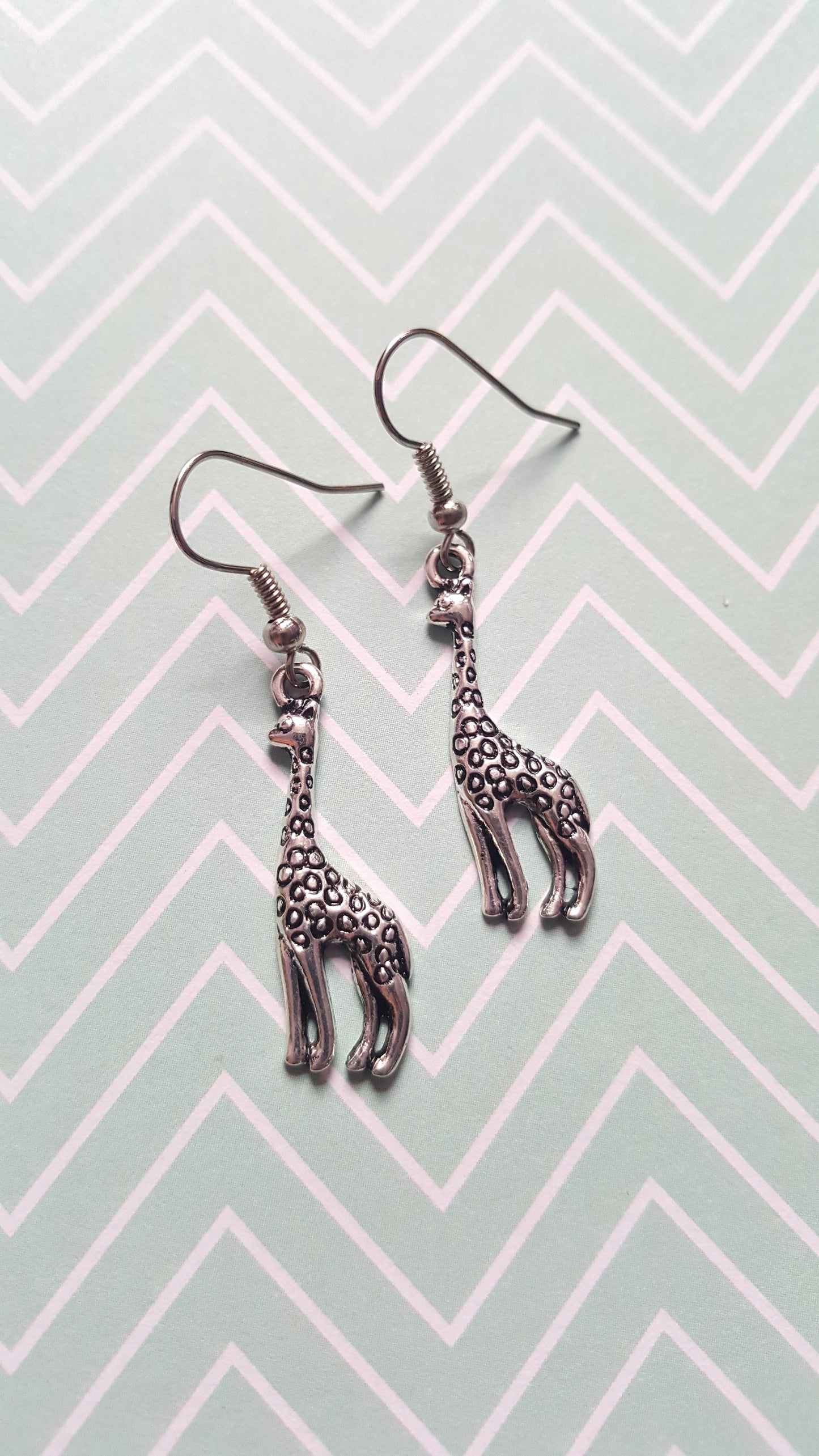 Giraffe Dangle Earrings - Tibetan Silver Plated Animal Jewelry, Cute Gift for Giraffe Lovers, Fun Statement Accessory