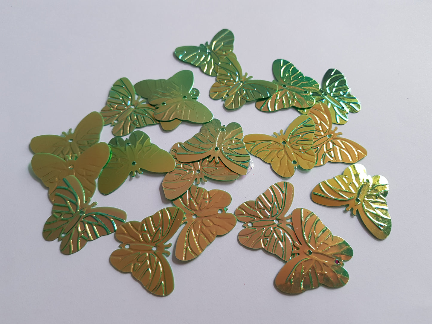 20 x AB Plated Butterfly Sequins | 30x24mm PVC Craft Embellishments for DIY Crafts, Sewing & Decorations