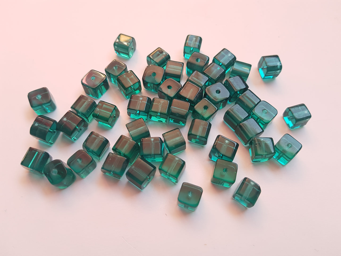 50 x 6mm Glass Cube Craft Beads | DIY Jewellery, Bracelets, Necklaces & Beading Projects