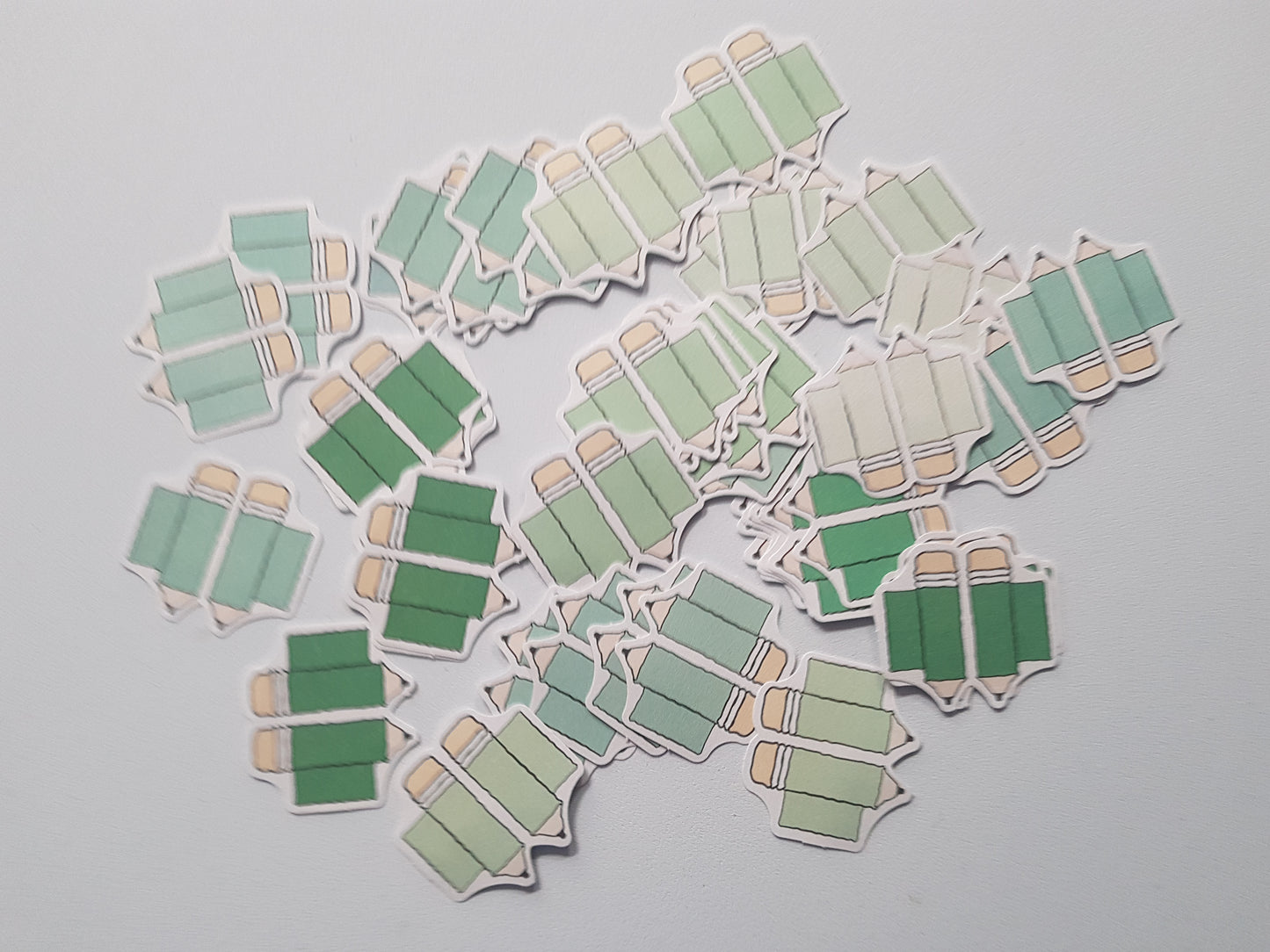 green pencil sticker set