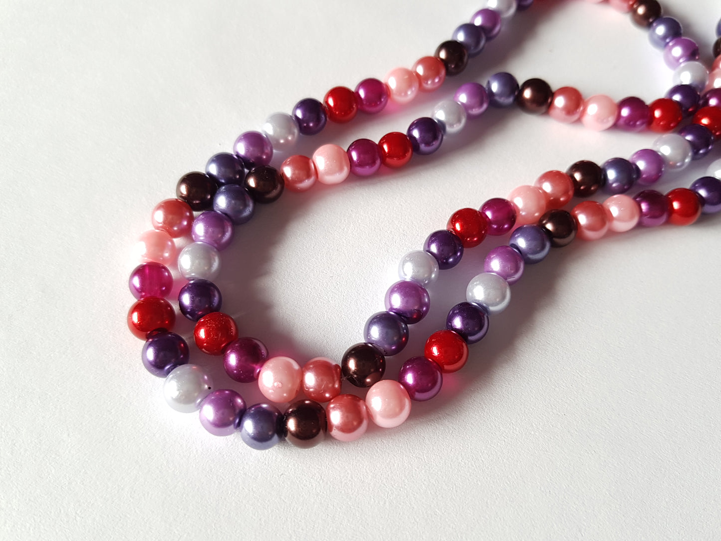 6mm glass pearl beads - mix 4 - passionflower