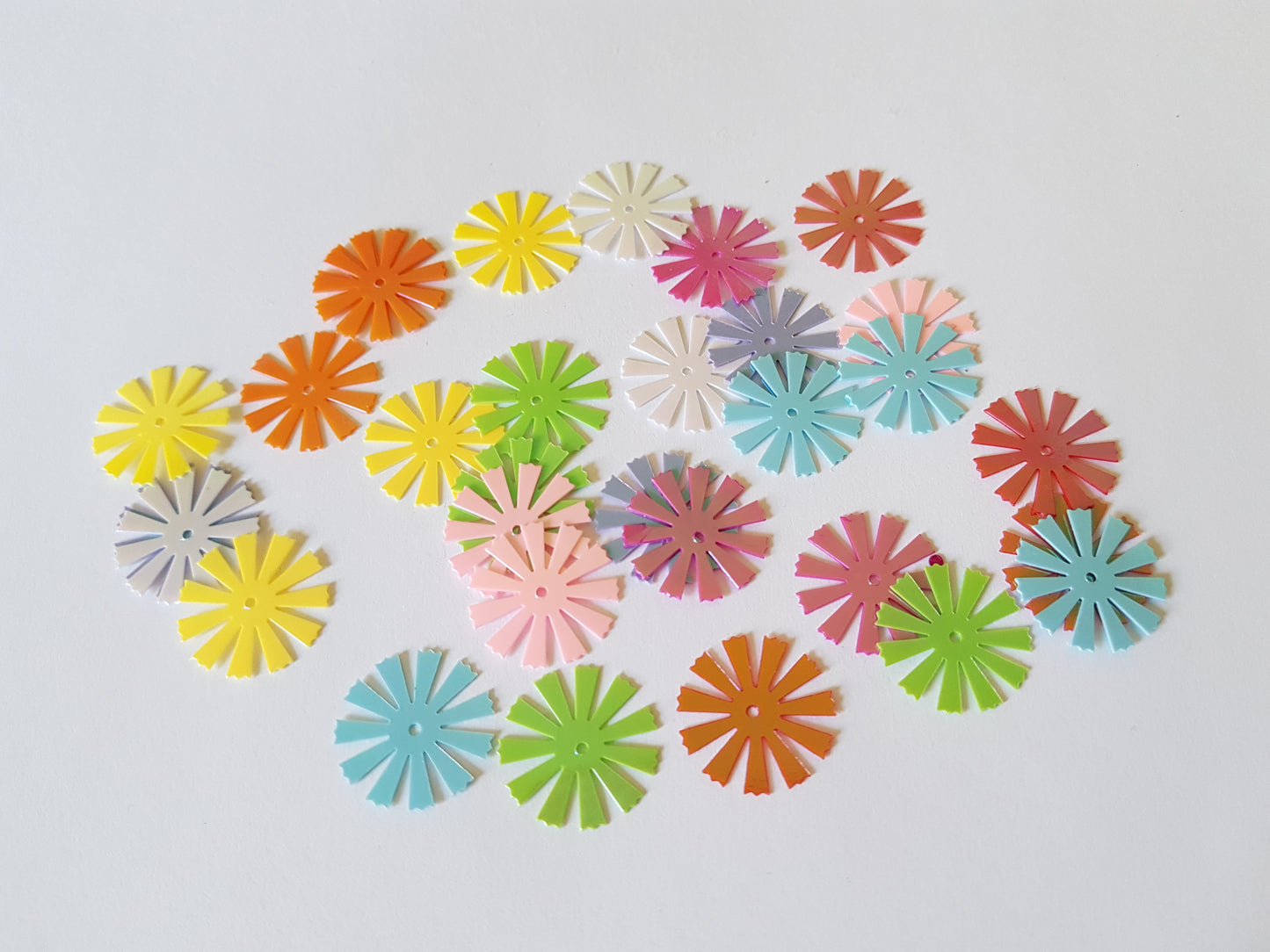 30 x AB Plated Pinwheel Sequins | 21mm PVC Craft Embellishments for DIY Crafts, Sewing & Decorations
