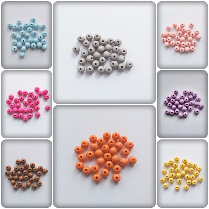 30 x 8mm Acrylic Craft Beads | Round Beads for Jewellery Making, DIY Crafts, Bracelets & Decorations
