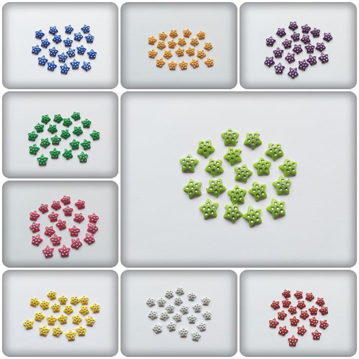 20 x Star Flatback Cabochons | 11mm Acrylic Embellishments for Crafts, Resin Art, Scrapbooking & DIY Decor