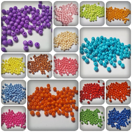 100 x 4mm Acrylic Craft Beads | Round Beads for Jewellery Making, DIY Crafts, Bracelets & Decorations