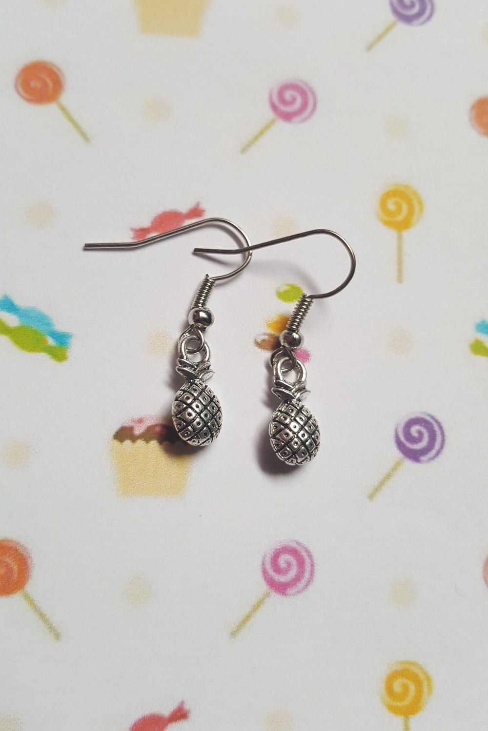 Mini Pineapple Earrings - Tibetan Silver Plated Summer Jewelry, Lightweight Everyday Accessory, Cute Gift for Her