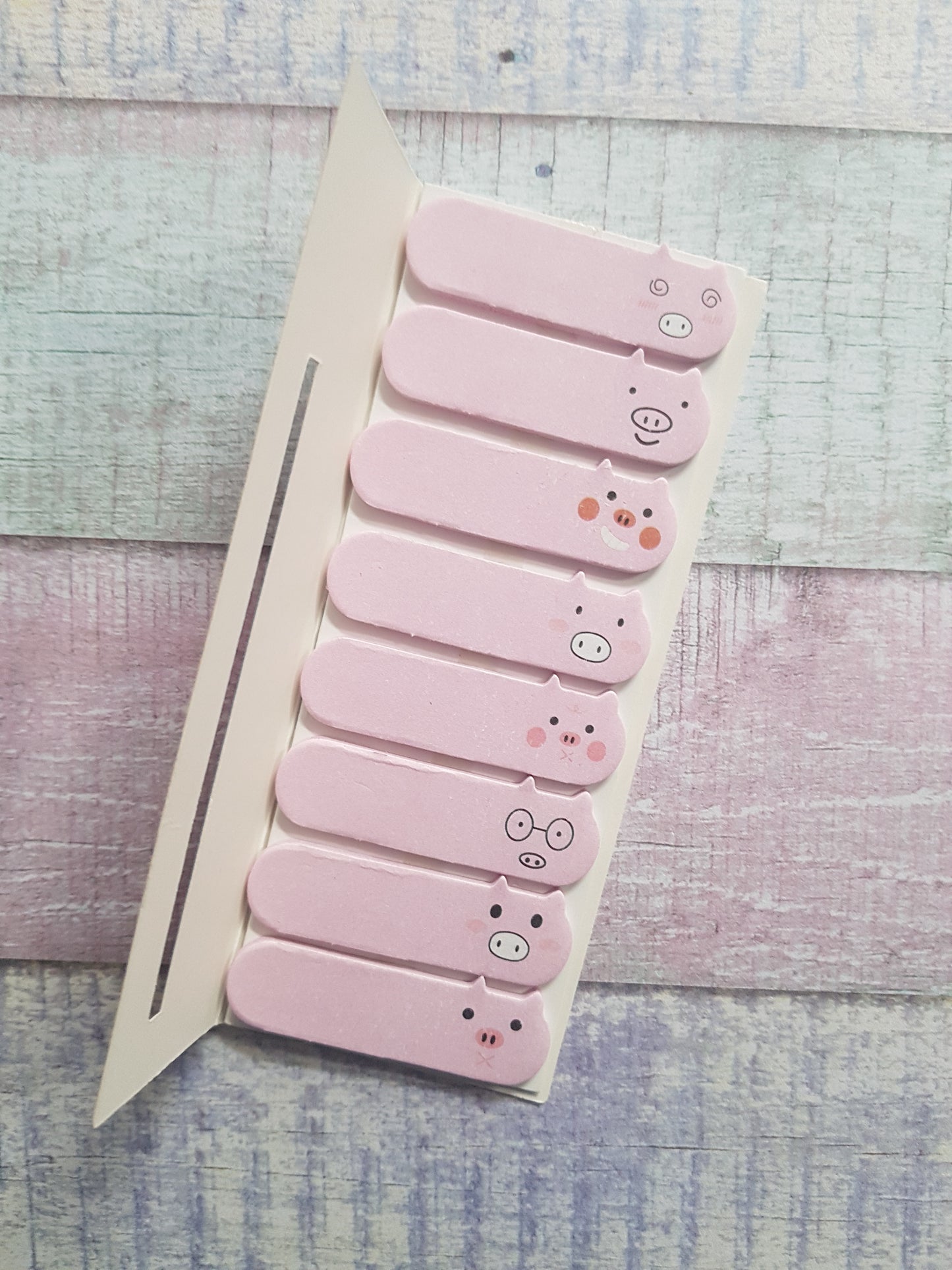 pigs sticky memo tabs - pink