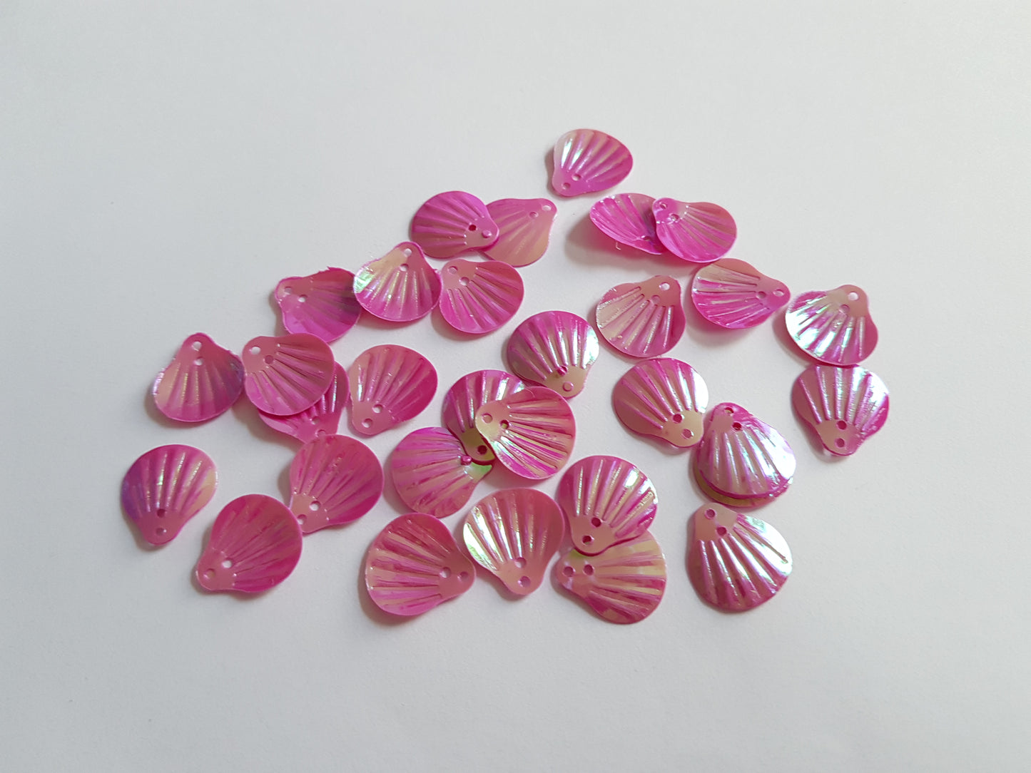 30 x AB Plated Seashell Sequins | PVC Craft Embellishments for Scrapbooking, DIY Projects, Cards & Jewelry Making