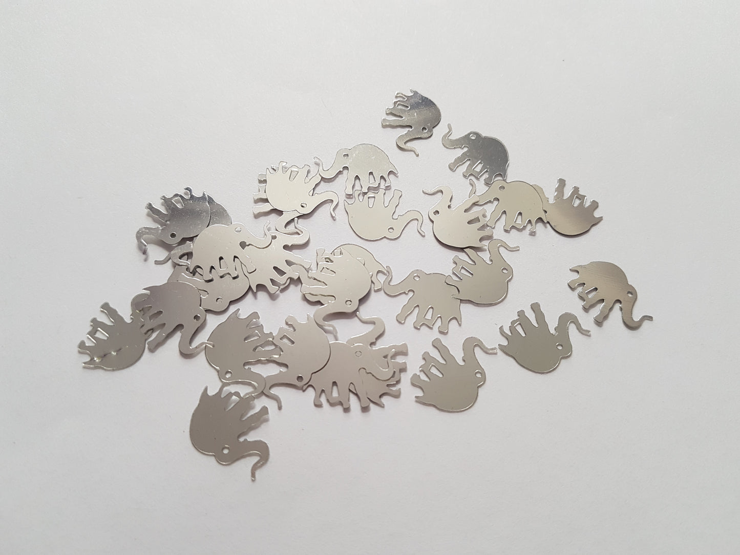30 x Elephant Sequins | 17x12mm PVC Craft Embellishments for DIY Crafts, Scrapbooking & Decorations