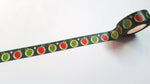 1 x 10m Roll Adhesive Craft Washi Tape - 15mm - Christmas Baubles