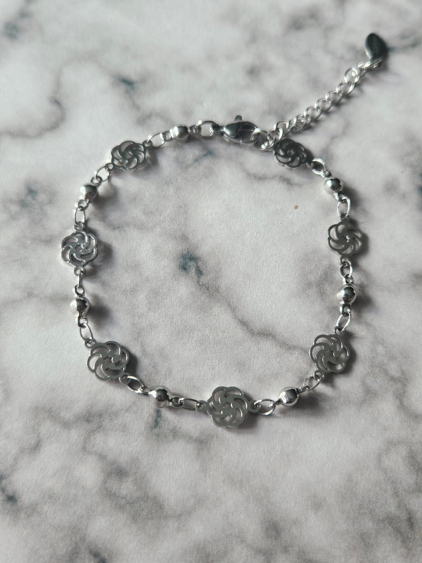 Pinwheel Chain Bracelet | Stainless Steel Charm Bracelet | Adjustable Whimsical Jewellery