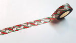 1 x 10m roll adhesive craft washi tape - 15mm - santa stripes