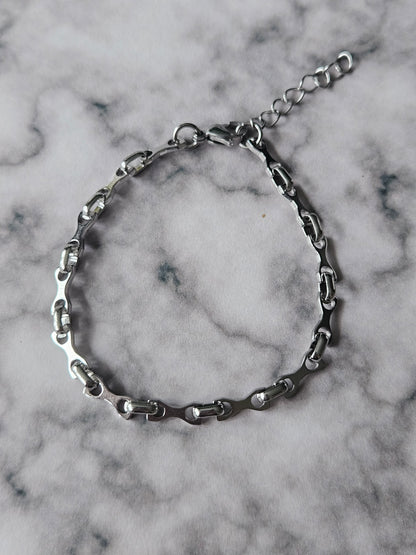 Bike Chain Bracelet | Gothic Stainless Steel Bracelet | Alternative Biker Jewellery | Adjustable Chain Bracelet
