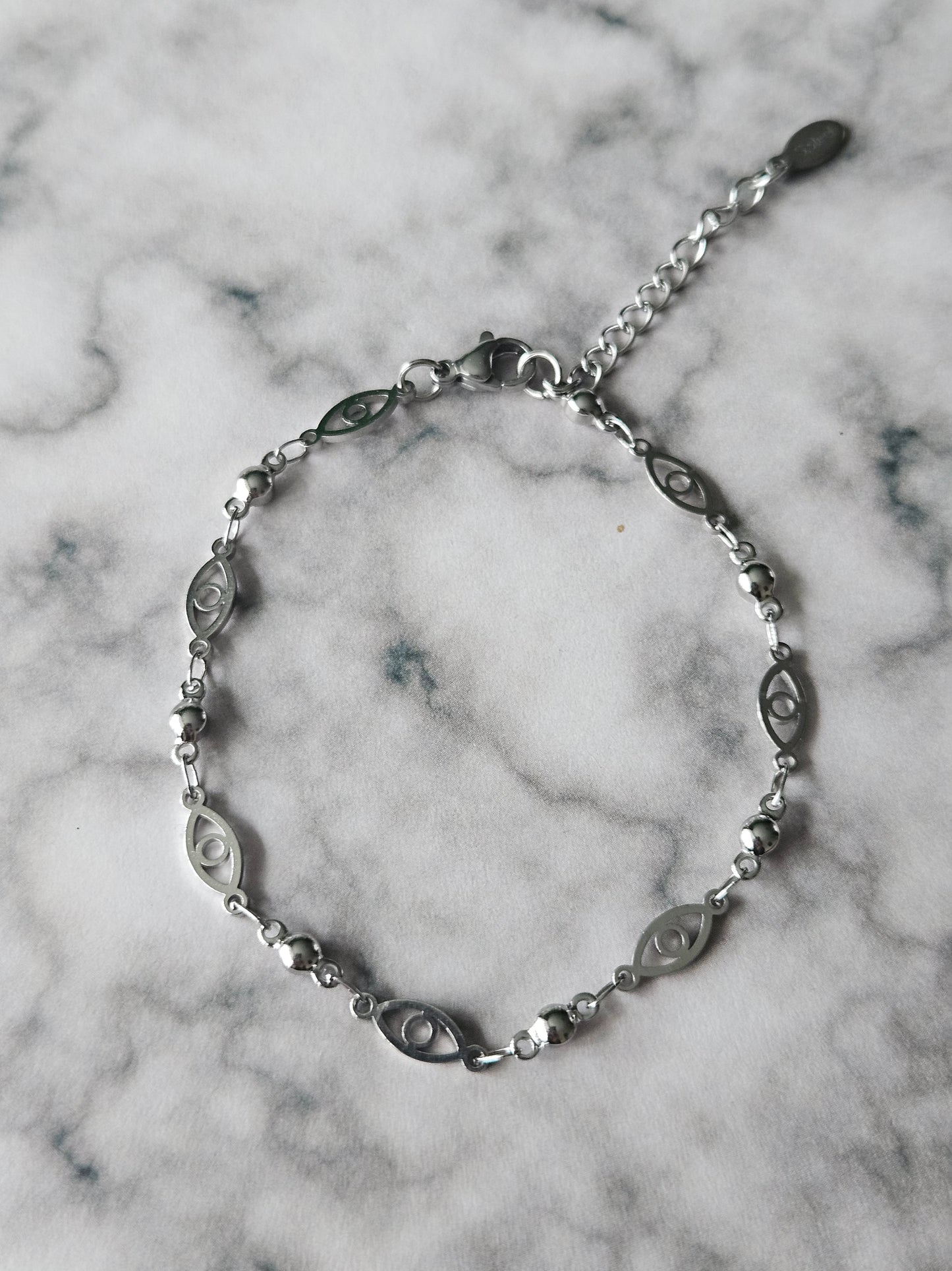 Evil Eye Chain Bracelet | Stainless Steel Charm Bracelet | Adjustable Protection Jewellery