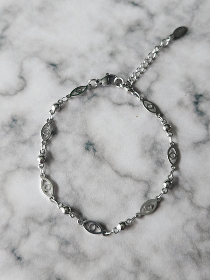 Evil Eye Chain Bracelet | Stainless Steel Charm Bracelet | Adjustable Protection Jewellery