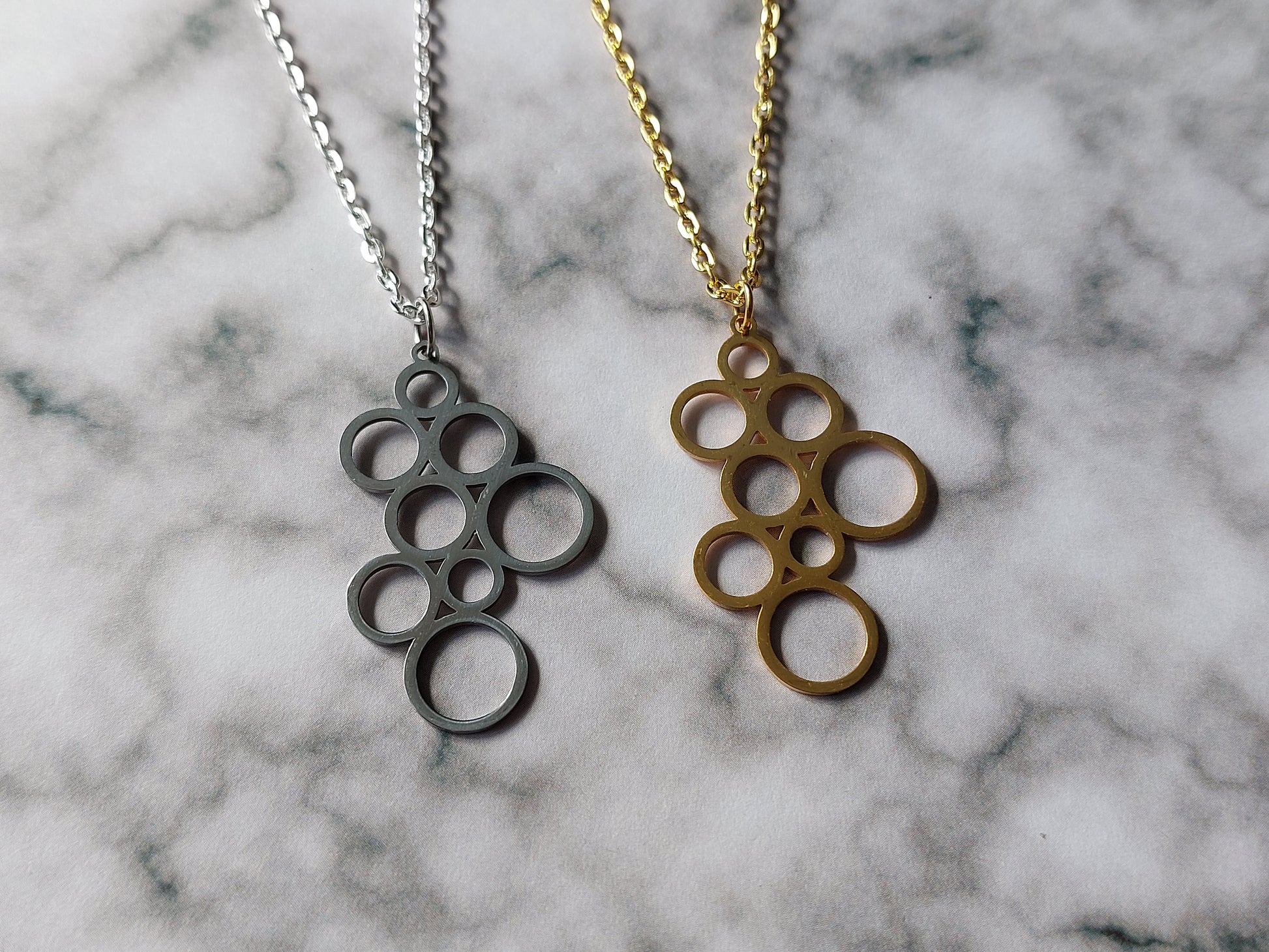 geometric circles necklaces 