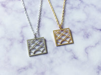 scalloped square necklaces 