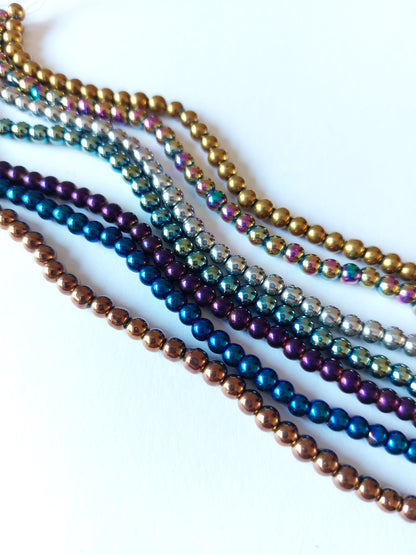 4mm electroplated glass beads