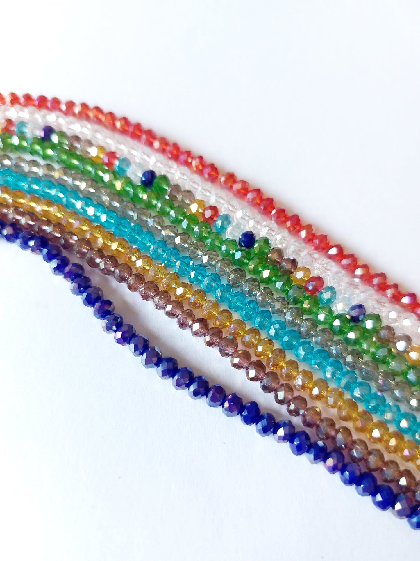 4mm pearl lustre glass beads - faceted rondelle 