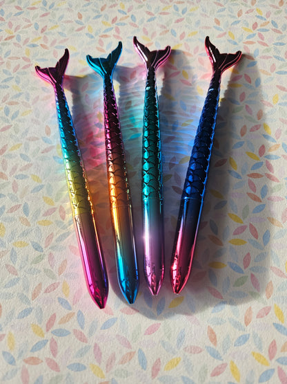 metallic mermaid fin pens