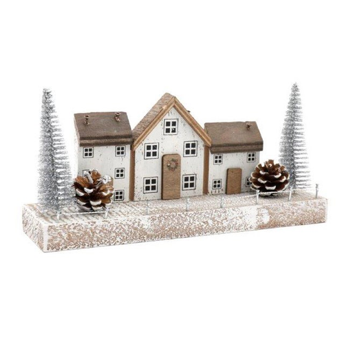 20cm Silver Christmas House Decoration