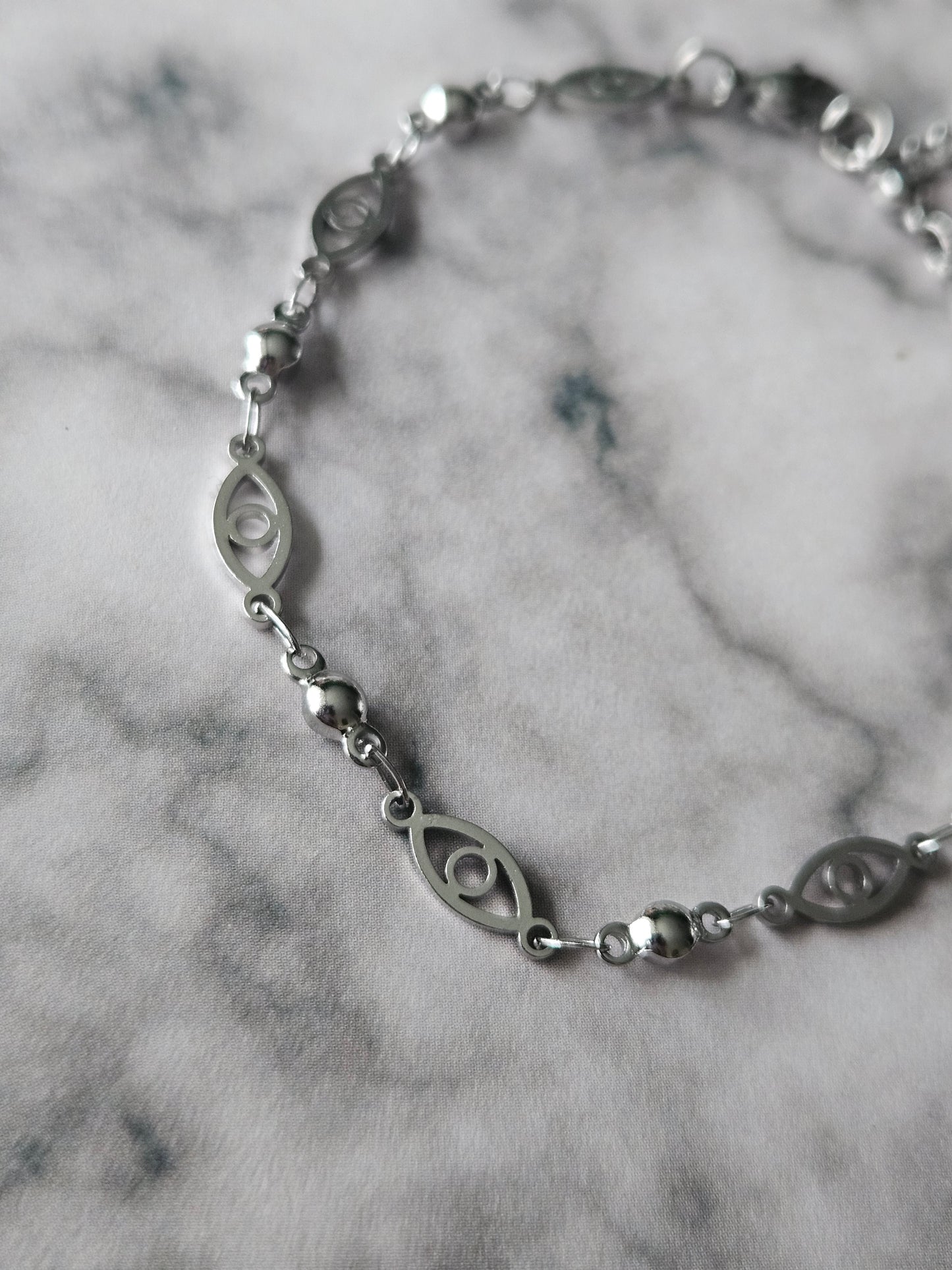 Evil Eye Chain Bracelet | Stainless Steel Charm Bracelet | Adjustable Protection Jewellery