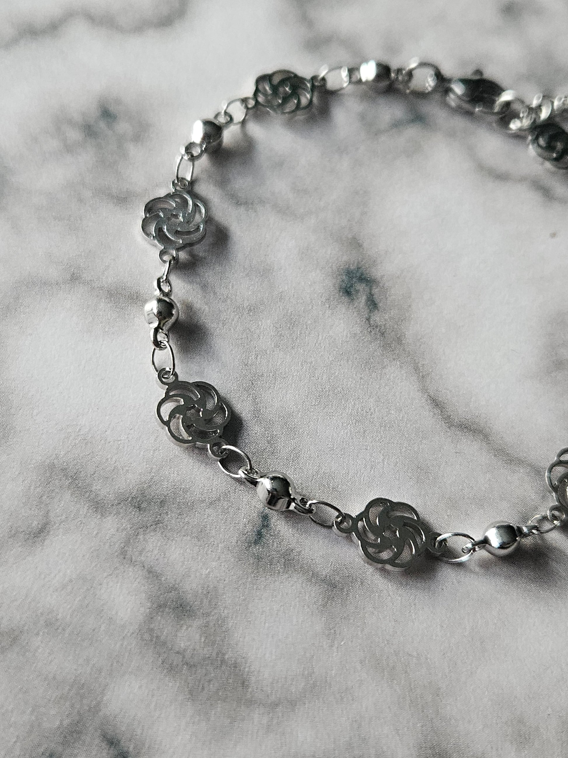Pinwheel Chain Bracelet | Stainless Steel Charm Bracelet | Adjustable Whimsical Jewellery