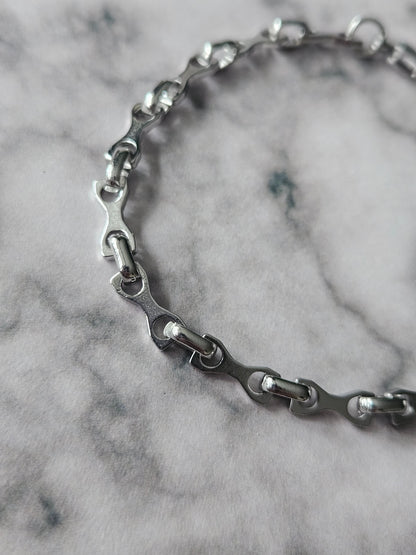 Bike Chain Bracelet | Gothic Stainless Steel Bracelet | Alternative Biker Jewellery | Adjustable Chain Bracelet