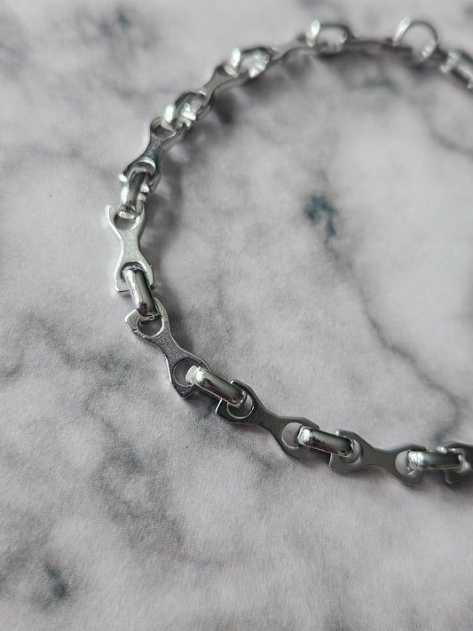 Bike Chain Bracelet | Gothic Stainless Steel Bracelet | Alternative Biker Jewellery | Adjustable Chain Bracelet