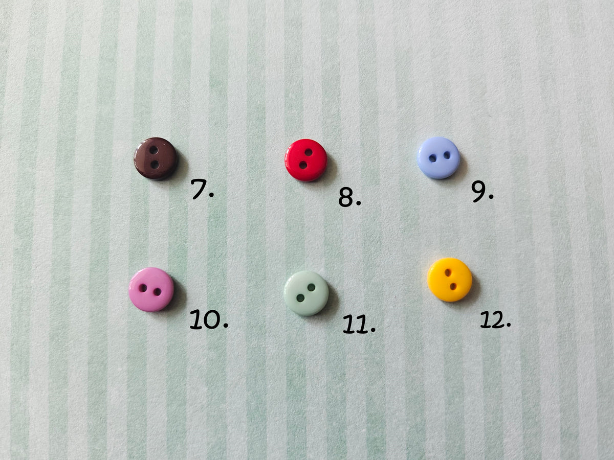 Mini Button Bracelet | Beaded Resin Button Bracelet | Colourful Silver Tone Stretch Bracelet | Cute Alternative Jewellery | Various Colours