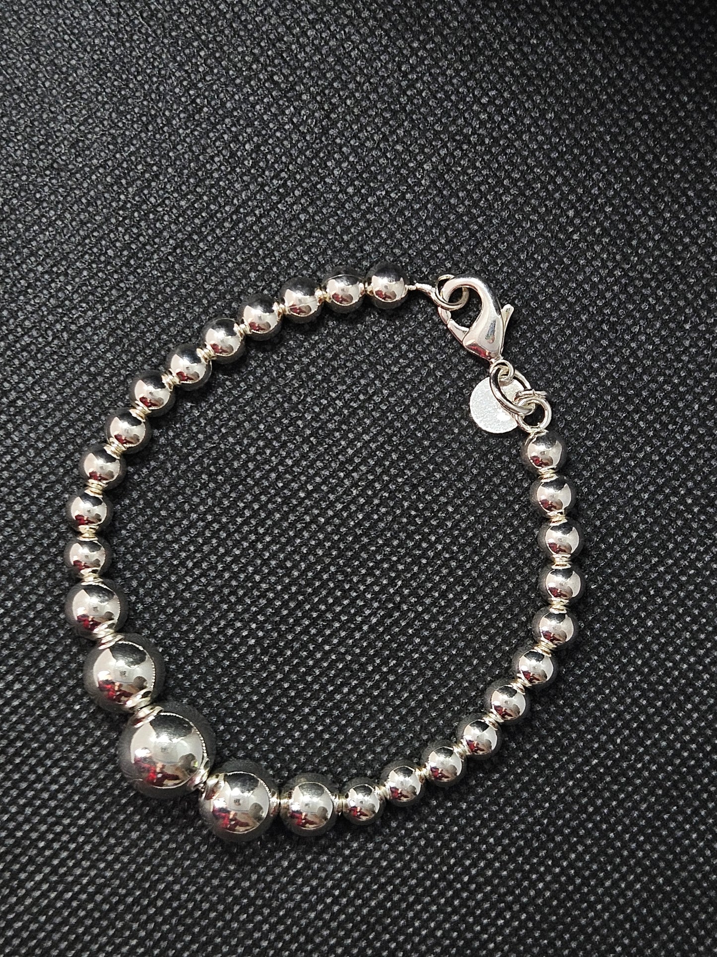 925 plain beaded bracelet