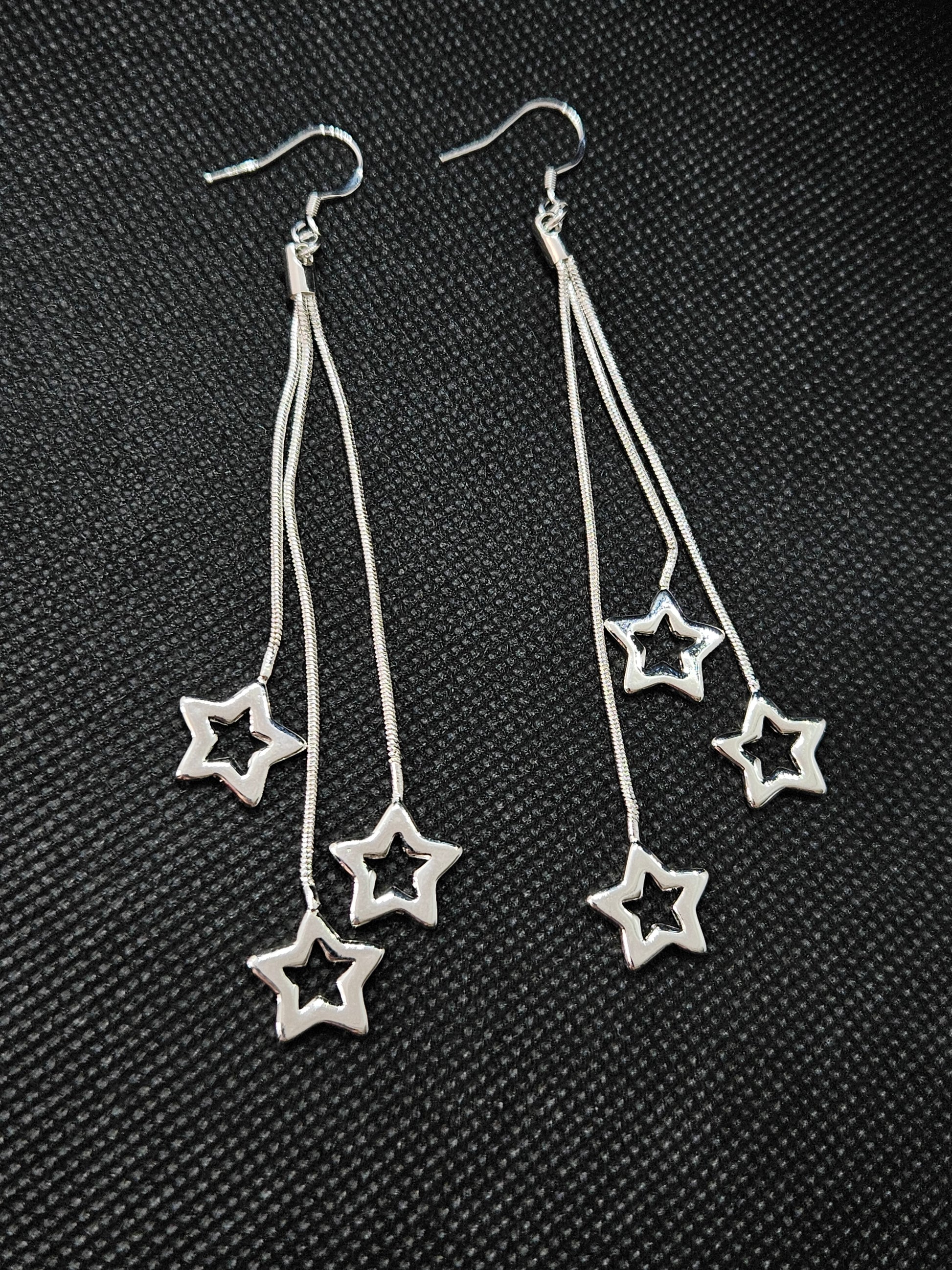 925 dangle star earrings