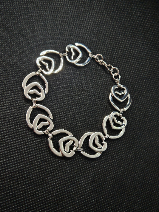 925 heart link bracelet