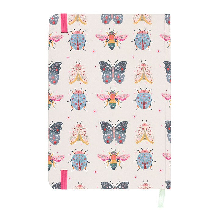 Floral Bug Print A5 Notebook