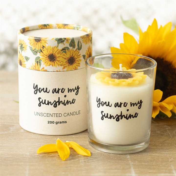 You Are My Sunshine Candle with 3D Sunflower