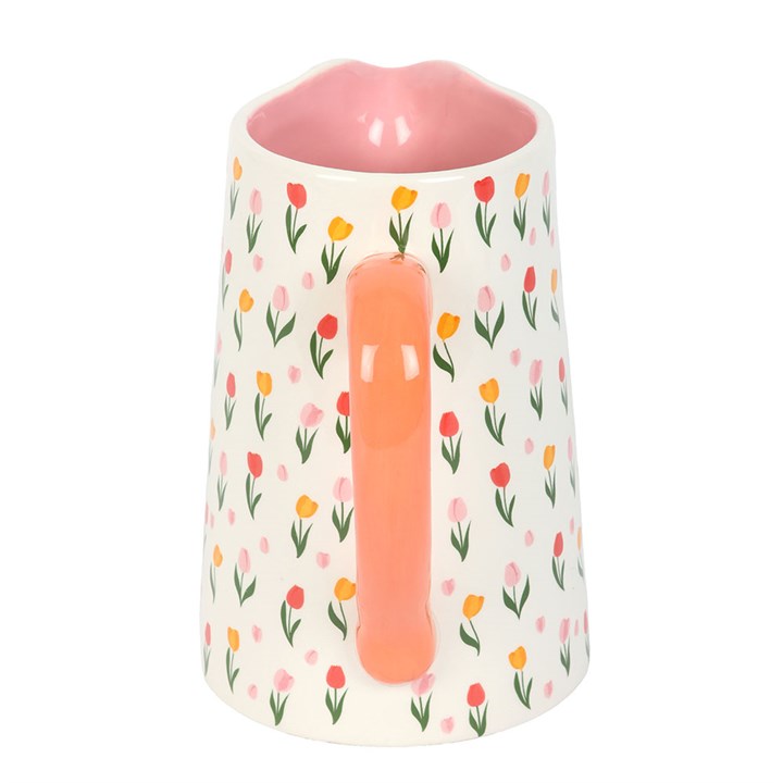 Ceramic Flower Jug | Tulip Print Vase Jug | Spring Home Decor | Mother’s Day Gift
