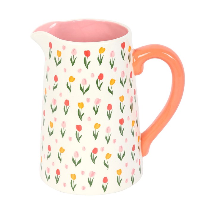 Ceramic Flower Jug | Tulip Print Vase Jug | Spring Home Decor | Mother’s Day Gift