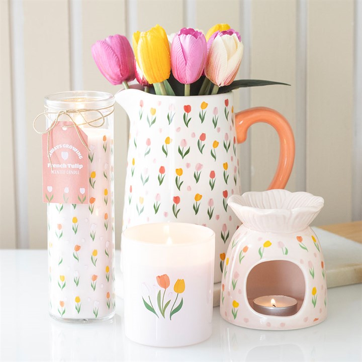 Ceramic Flower Jug | Tulip Print Vase Jug | Spring Home Decor | Mother’s Day Gift