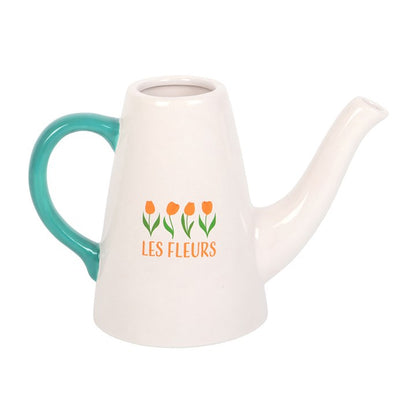 Tulip Ceramic Watering Can | Les Fleurs Flower Waterer | Spring Home & Garden Decor | Floral Gift