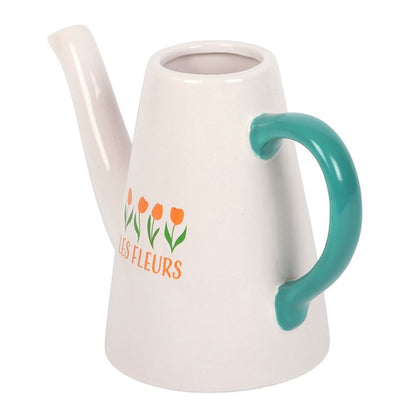 Tulip Ceramic Watering Can | Les Fleurs Flower Waterer | Spring Home & Garden Decor | Floral Gift