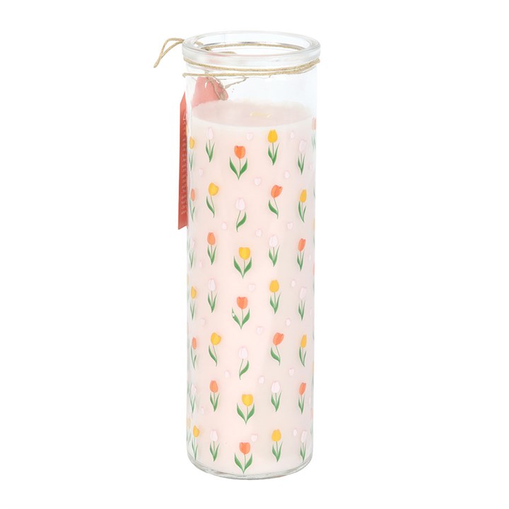 French Tulip Candle | Glass Tube Scented Candle | Floral Spring Home Decor | Gift Idea