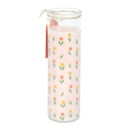 French Tulip Candle | Glass Tube Scented Candle | Floral Spring Home Decor | Gift Idea