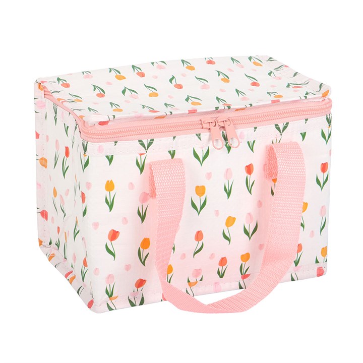 Floral Insulated Lunch Bag | Tulip Design Lunch Tote | Reusable Lunch Bag | Spring Gift