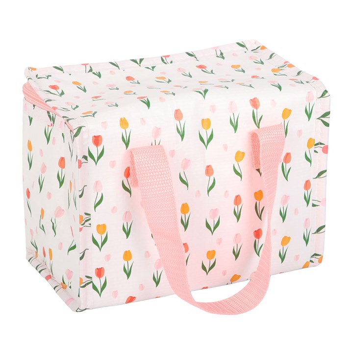 Floral Insulated Lunch Bag | Tulip Design Lunch Tote | Reusable Lunch Bag | Spring Gift