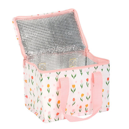 Floral Insulated Lunch Bag | Tulip Design Lunch Tote | Reusable Lunch Bag | Spring Gift