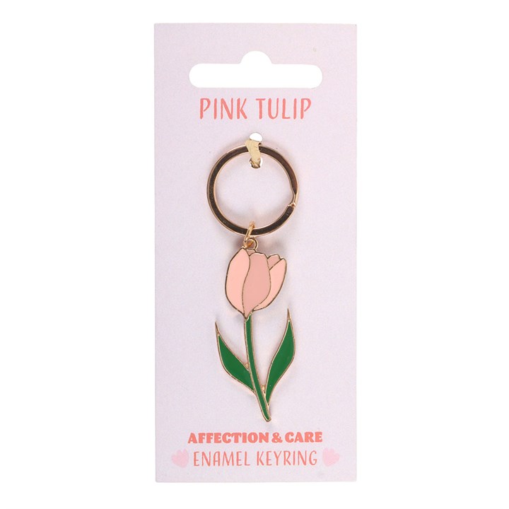 Pink Tulip Keyring | Floral Keychain Accessory | Cute Spring Gift | Mother’s Day Present