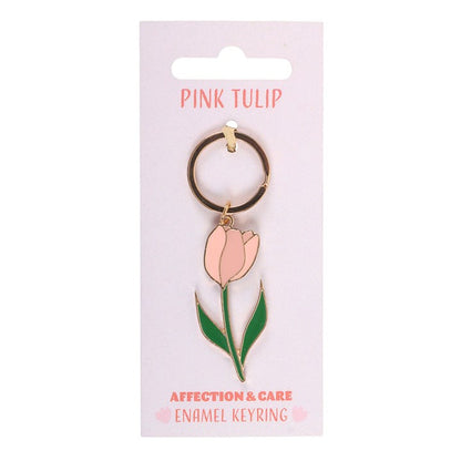 Pink Tulip Keyring | Floral Keychain Accessory | Cute Spring Gift | Mother’s Day Present